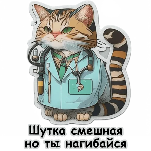 😡 Стикер «Рабочие коты» для Telegram