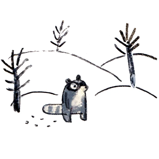 ☃️ Стикер «racoon osier forest» для Telegram