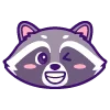 😉 Эмодзи «енот» для Telegram