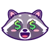 🤑 Эмодзи «енот» для Telegram