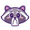 ☹️ Эмодзи «енот» для Telegram