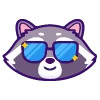😎 Эмодзи «енот» для Telegram