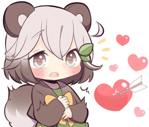 Стикерпак Lovely Raccoon Girl для Telegram