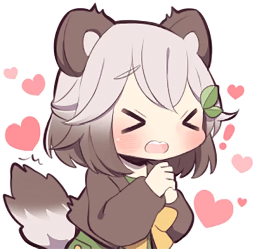 😫 Стикер «Lovely Raccoon Girl» для Telegram