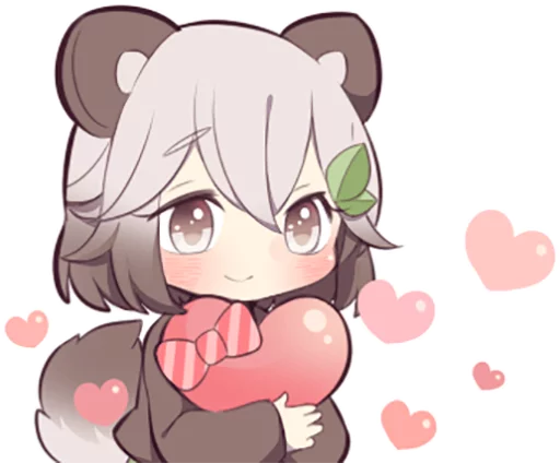 💝 Стикер «Lovely Raccoon Girl» для Telegram