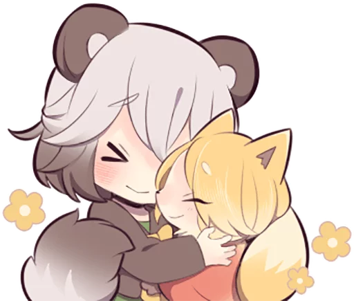 ❤️ Стикер «Lovely Raccoon Girl» для Telegram