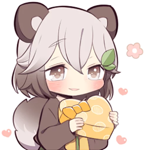 💝 Стикер «Lovely Raccoon Girl» для Telegram