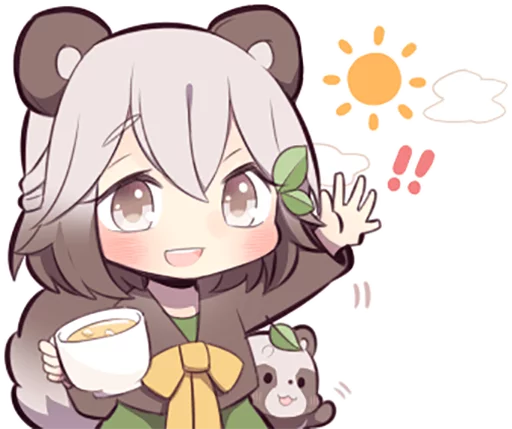 ☀️ Стикер «Lovely Raccoon Girl» для Telegram