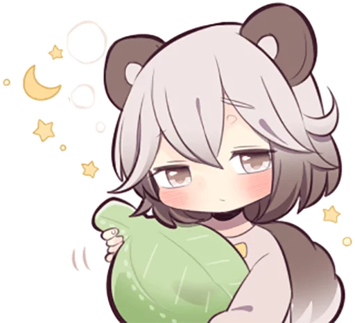 🌙 Стикер «Lovely Raccoon Girl» для Telegram