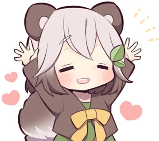🙌 Стикер «Lovely Raccoon Girl» для Telegram