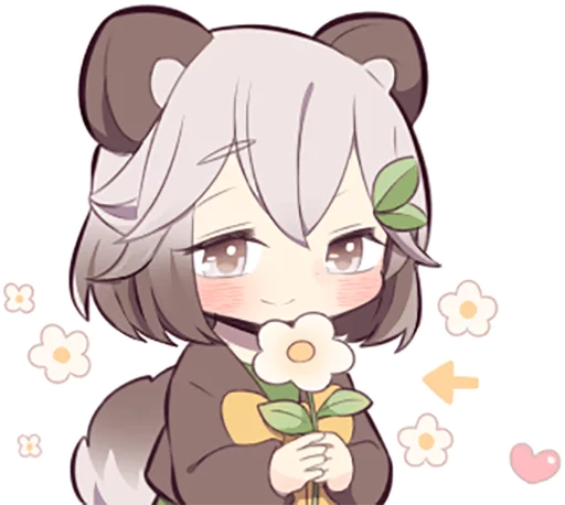 🌸 Стикер «Lovely Raccoon Girl» для Telegram