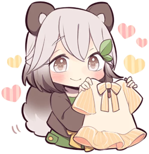 👗 Стикер «Lovely Raccoon Girl» для Telegram