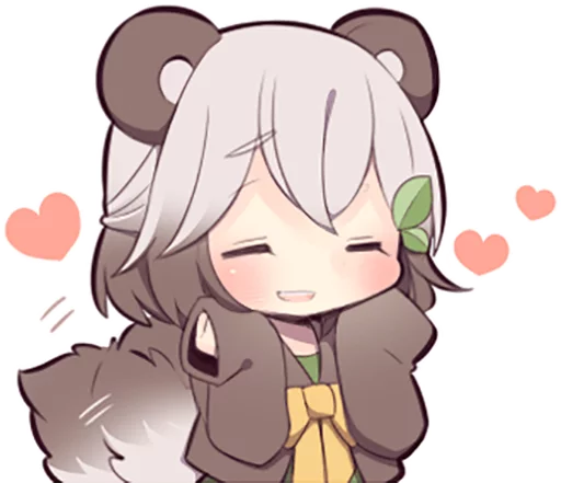 😍 Стикер «Lovely Raccoon Girl» для Telegram