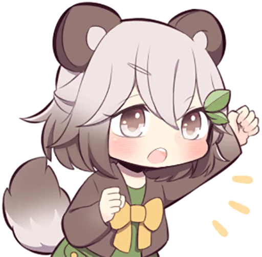 ✊️ Стикер «Lovely Raccoon Girl» для Telegram
