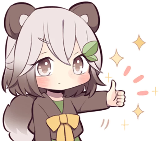 👍 Стикер «Lovely Raccoon Girl» для Telegram