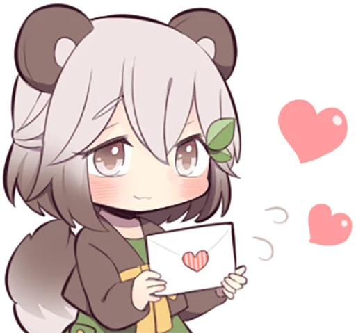 💌 Стикер «Lovely Raccoon Girl» для Telegram