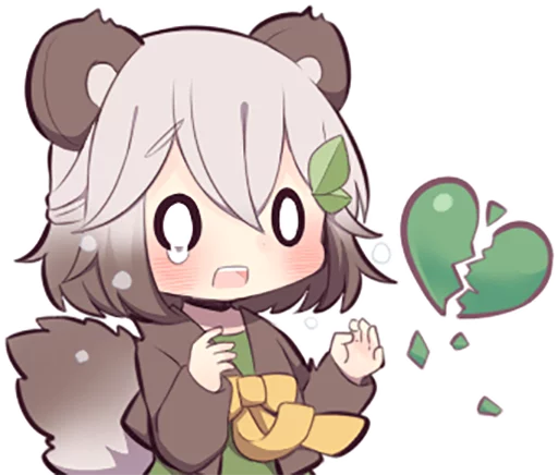 💔 Стикер «Lovely Raccoon Girl» для Telegram