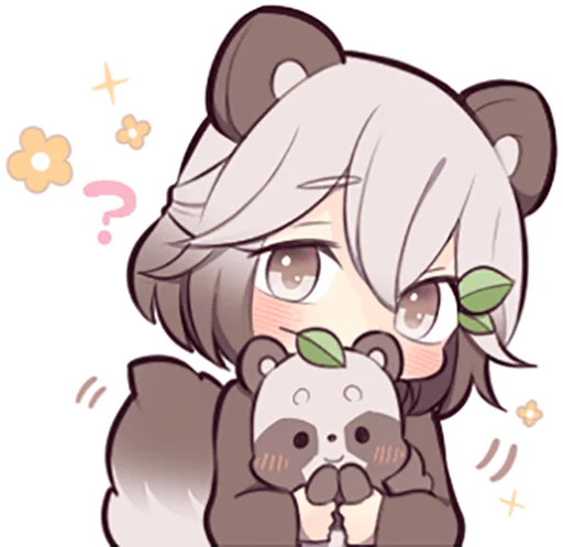 ❓ Стикер «Lovely Raccoon Girl» для Telegram