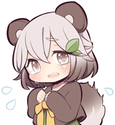 😭 Стикер «Lovely Raccoon Girl» для Telegram