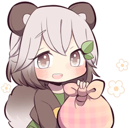 🍱 Стикер «Lovely Raccoon Girl» для Telegram