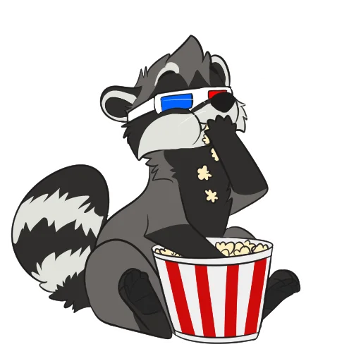 🍿 Стикер «Raccoons» для Telegram