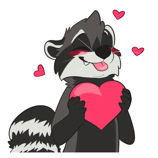 ❤ Стикер «Raccoons» для Telegram