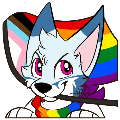 🏳️‍🌈 Стикер «Racefox Blue» для Telegram