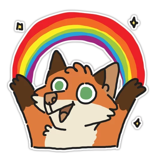 Стикерпак Rainbow Fox для Telegram