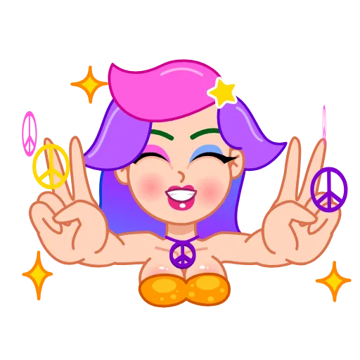 ✌️ Стикер «Rainbow Girl» для Telegram