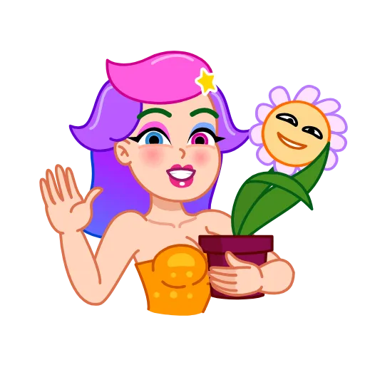 👋 Стикер «Rainbow Girl» для Telegram
