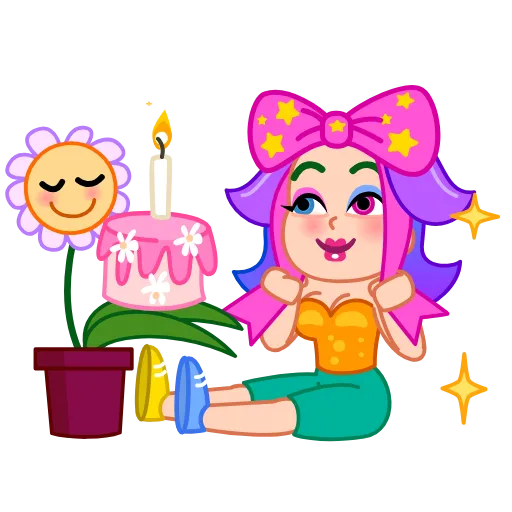 🎂 Стикер «Rainbow Girl» для Telegram