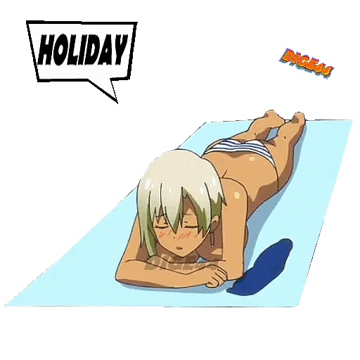 ⛱ Стикер «My First Girlfriend Is a Gal» для Telegram