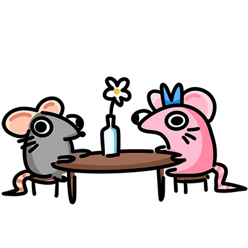 👩‍❤️‍👨 Стикер «Крыса Кристина Без Текста» для Telegram