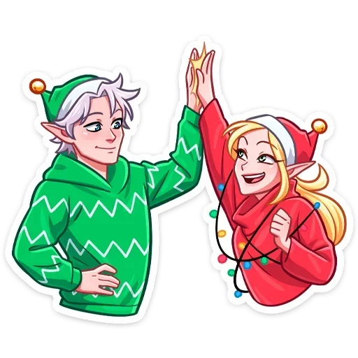 👋 Стикер «Рей и Эвер на каникулах» для Telegram