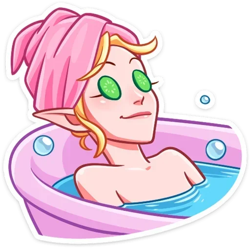 🛀 Стикер «Рей и Эвер на каникулах» для Telegram