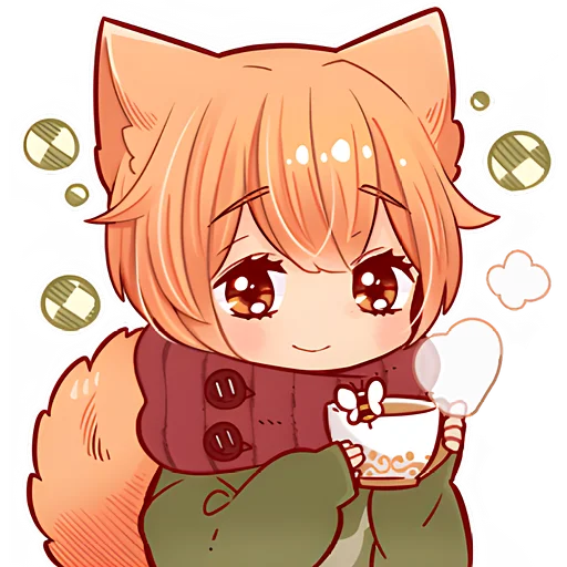 ☕ Стикер «Рыжий котенок» для Telegram
