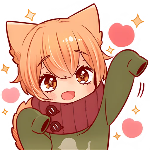 🥰 Стикер «Рыжий котенок» для Telegram