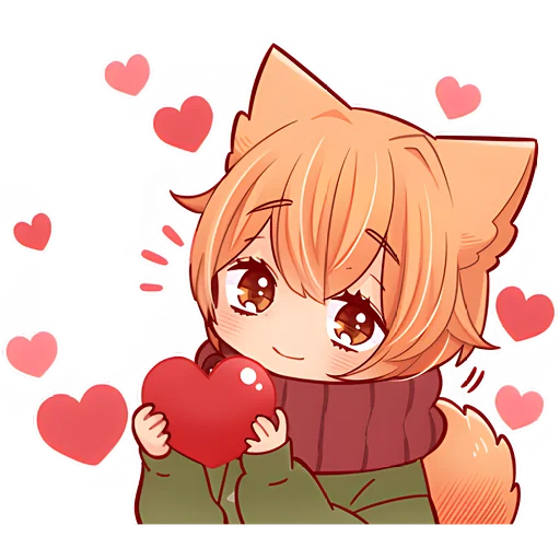 ❤️ Стикер «Рыжий котенок» для Telegram