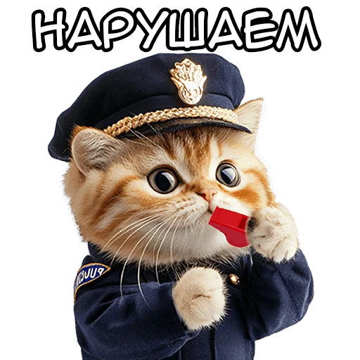👮‍♂ Стикер «Кот полицейский» для Telegram