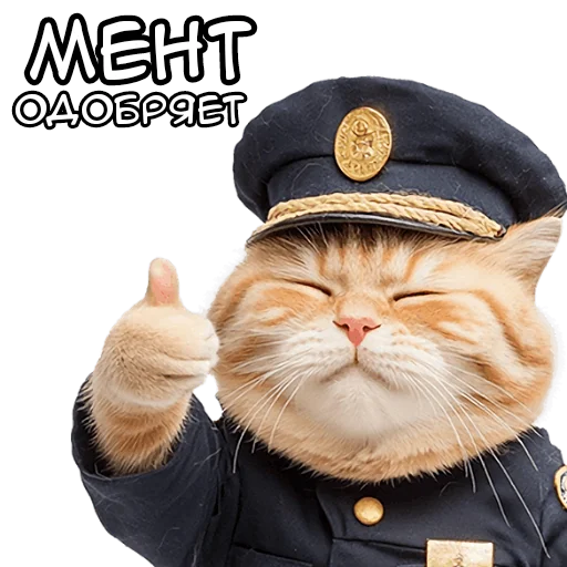 👍 Стикер «Кот полицейский» для Telegram