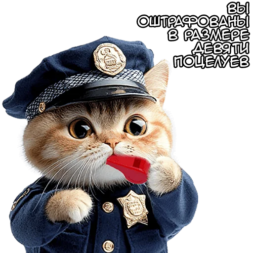 👮‍♂ Стикер «Кот полицейский» для Telegram