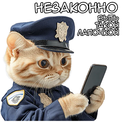 🥹 Стикер «Кот полицейский» для Telegram