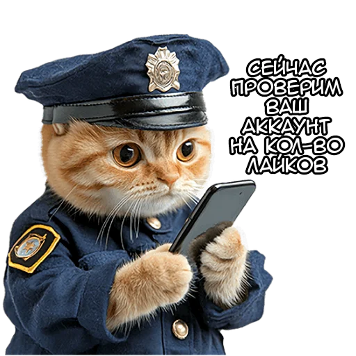 🧐 Стикер «Кот полицейский» для Telegram