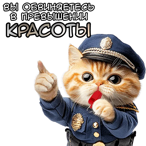 🫵 Стикер «Кот полицейский» для Telegram