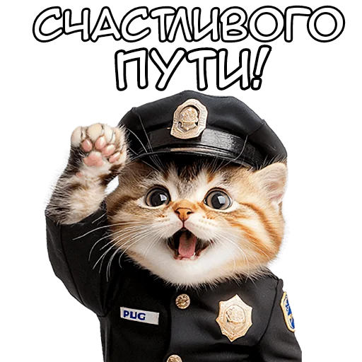 👋 Стикер «Кот полицейский» для Telegram
