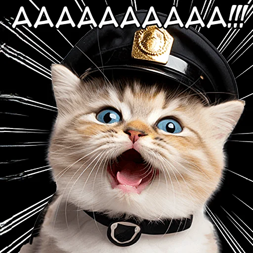 😫 Стикер «Кот полицейский» для Telegram