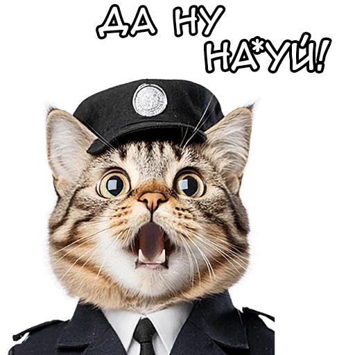 😱 Стикер «Кот полицейский» для Telegram