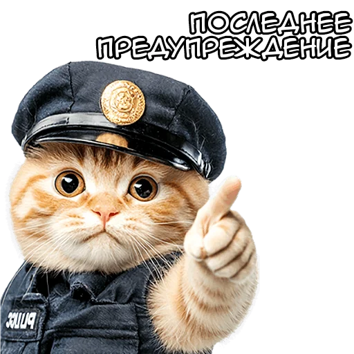 🫵 Стикер «Кот полицейский» для Telegram