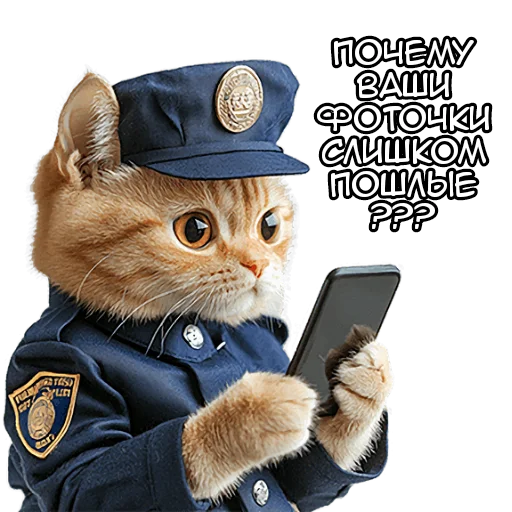 🧐 Стикер «Кот полицейский» для Telegram