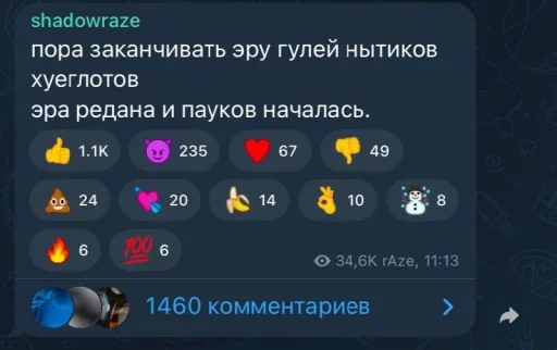 🕷 Стикер «чвк редан» для Telegram